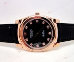 Rolex Cellini Rose Gold Black Leather Replica Watch_th.jpg